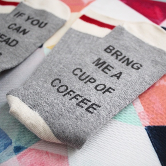 🆕 "If You Can Read This, Bring Me Coffee" Socks - Picture 2 of 3